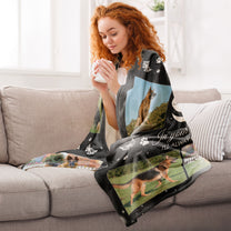 Snuggle This Blanket And Think Of Me Memorial Pet - Personalized Photo Blanket