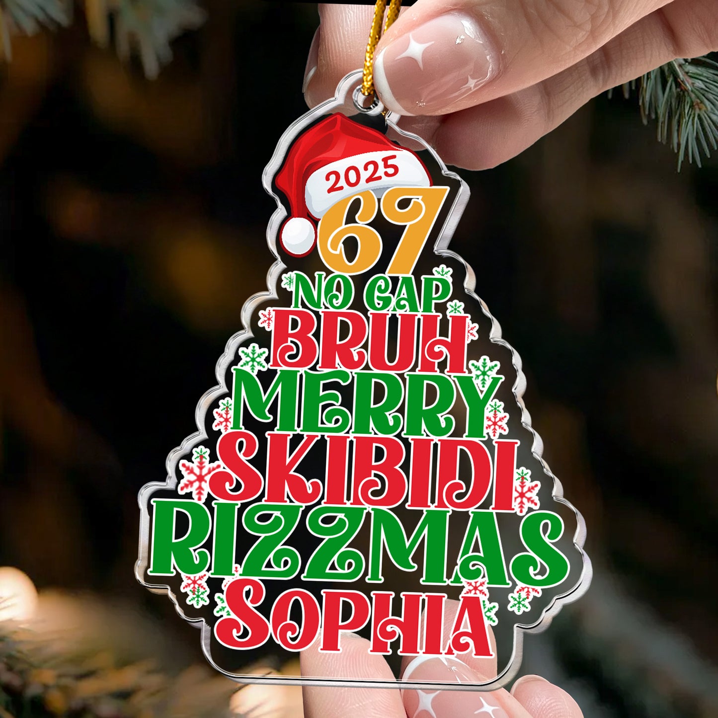 67 Bruh 2025 Slang - Personalized Acrylic Ornament