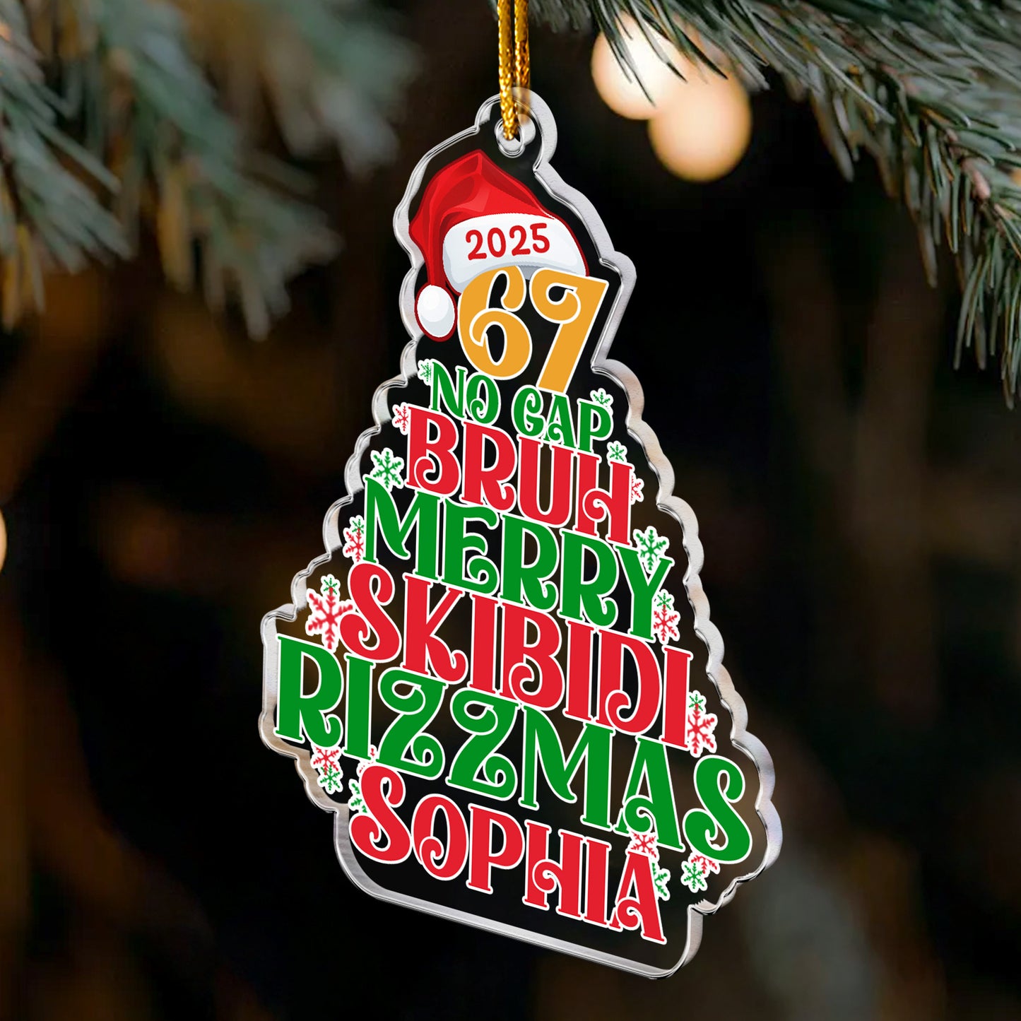 67 Bruh 2025 Slang - Personalized Acrylic Ornament