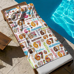 67 Ice Cream With Name Pattern - Personalized Quick-Dry Beach Towel