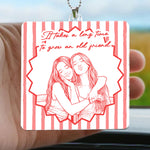 Turn Your Photo Into Art - Friendship Thank You Gift For Besties, Sisters - Personalized Rear View Mirror Accessory 4
