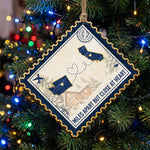 Family Long Distance Love Postage Stamp - Personalized Ornament 4