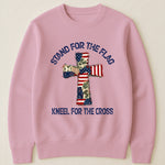 Patchwork Style USA Flag And Cross Print - Shirt