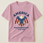 Patchwork Style USA Bald Eagles Print - Shirt