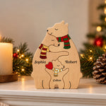 Custom Bear Family Wooden Christmas Gifts For Her, Him - Personalized Puzzle 5