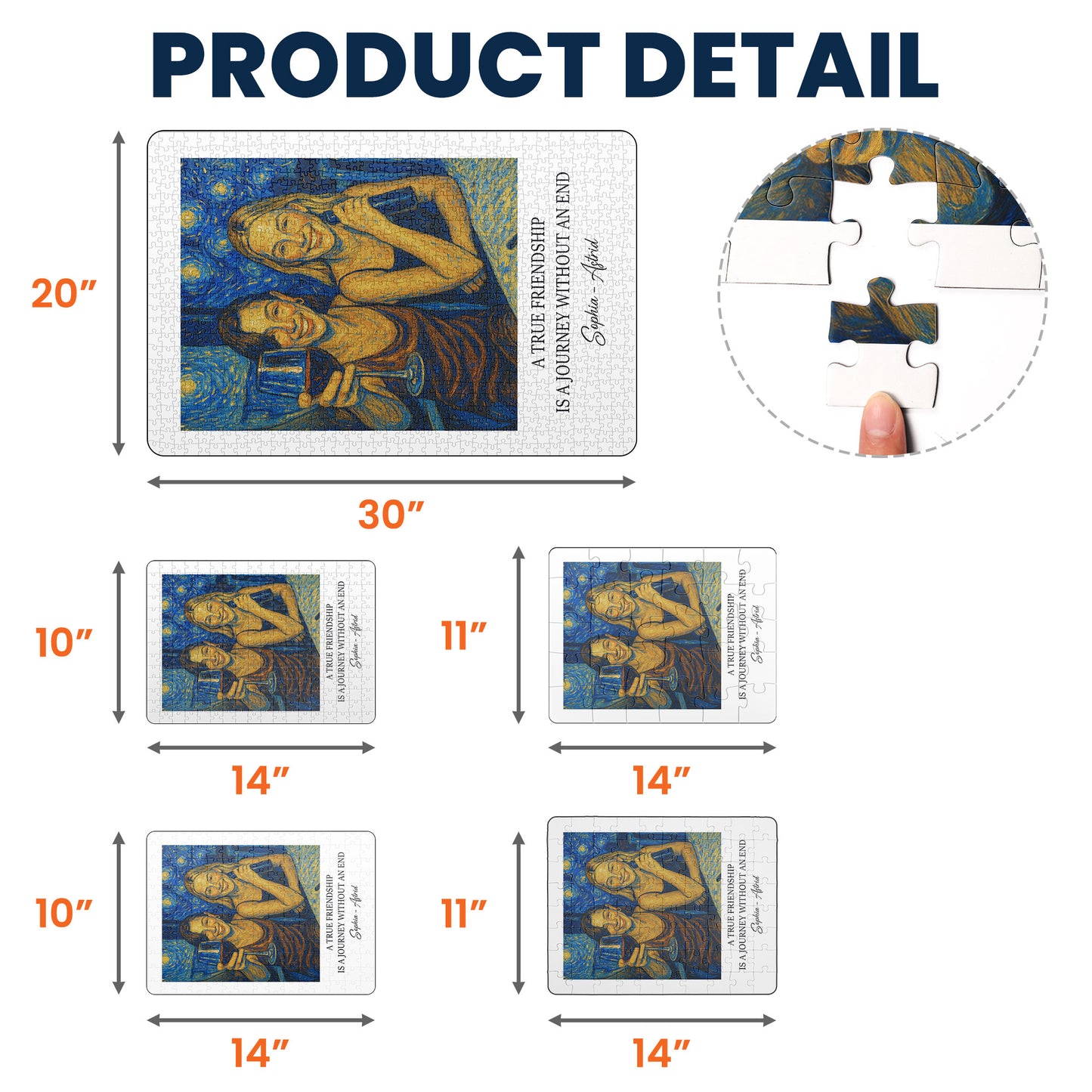 A True Friendship Is A Journey Van Gogh Art - Personalized Photo Jigsaw Puzzle