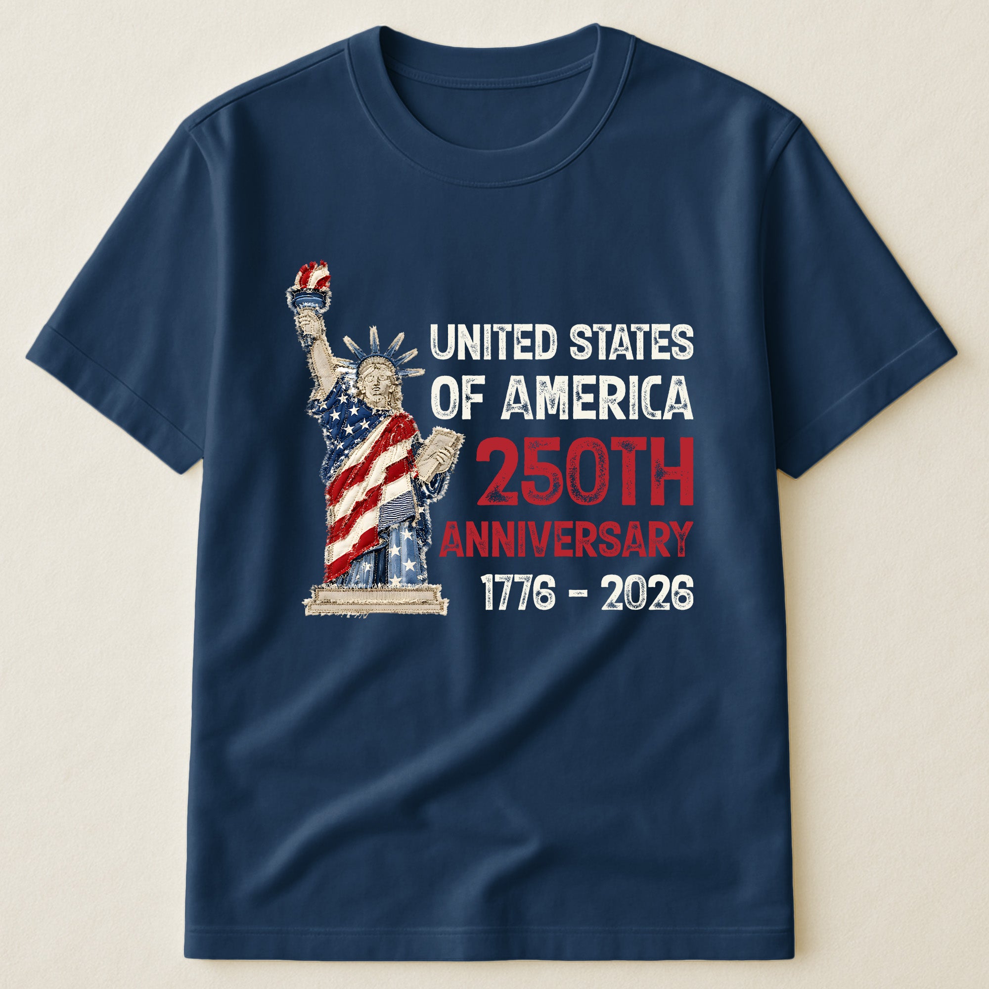 Patchwork Style USA Statue Of Liberty Print - Shirt