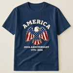 Patchwork Style USA Bald Eagles Print - Shirt