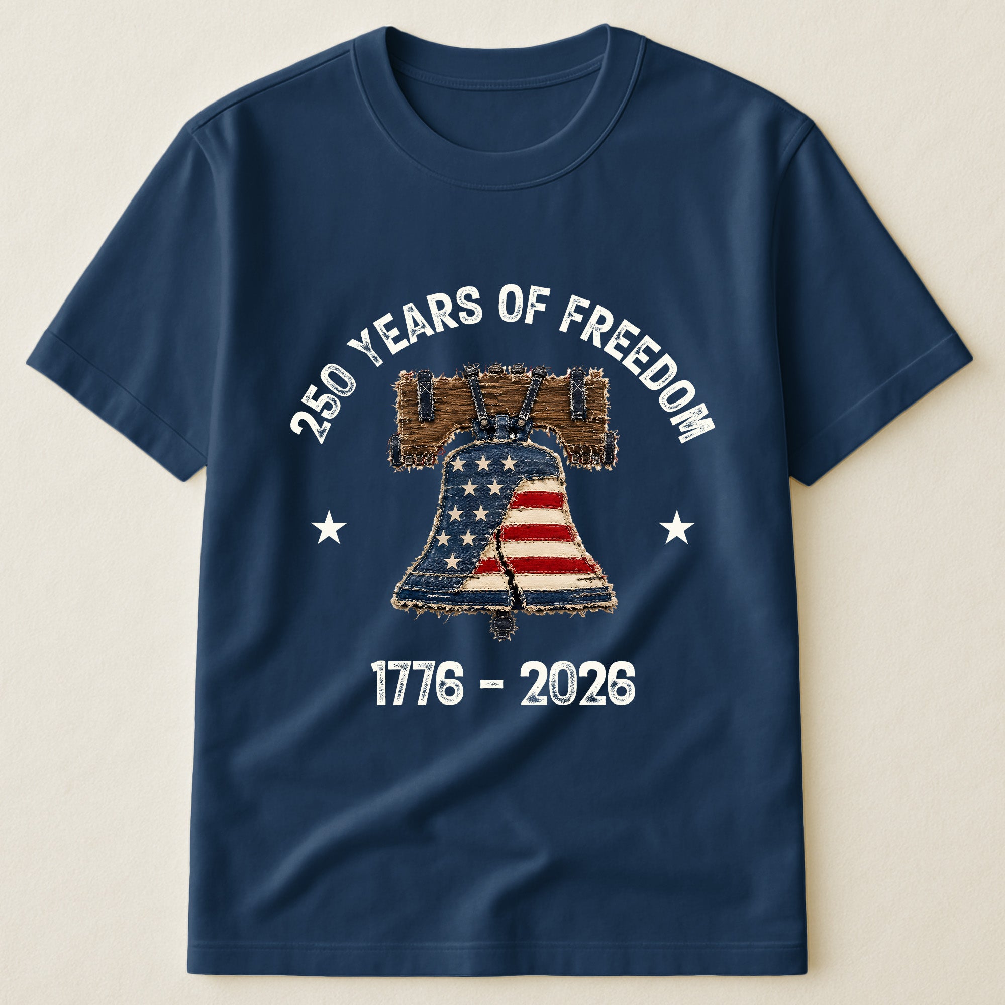Patchwork Style USA Liberty Bell Print - Shirt