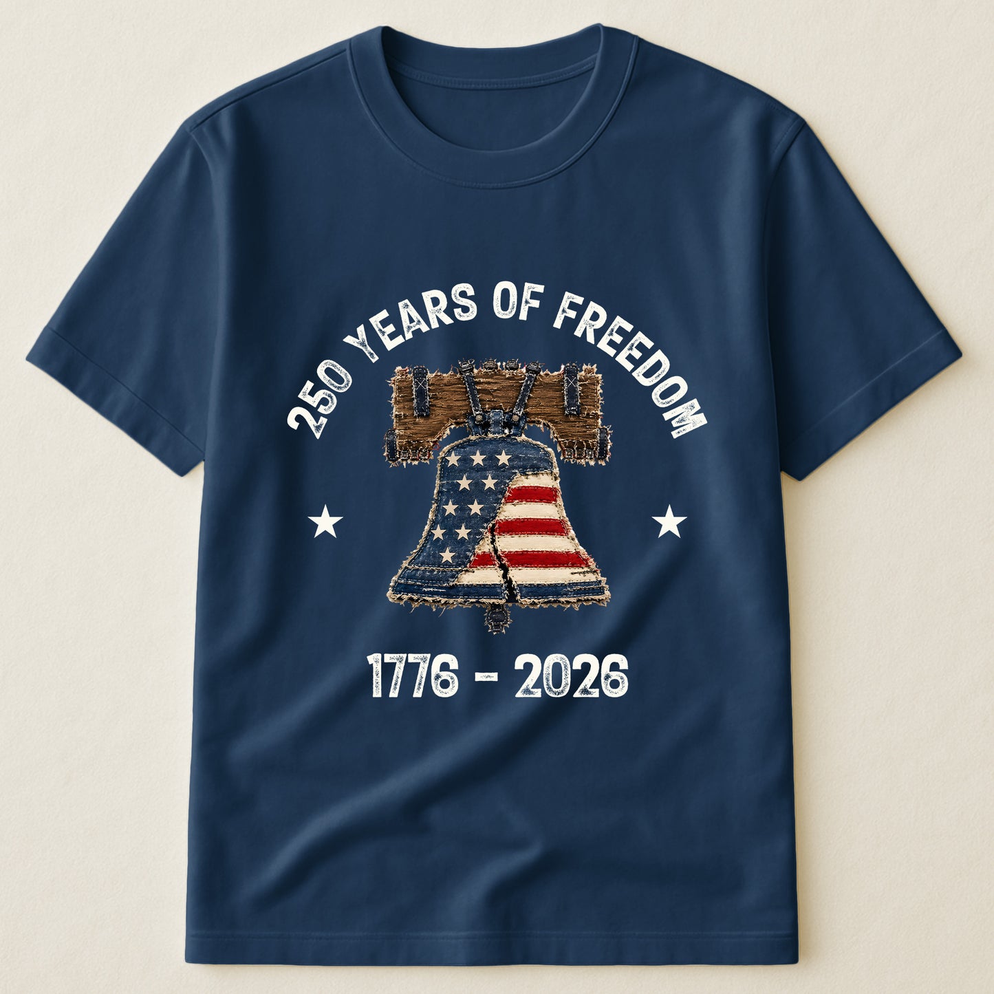 Patchwork Style USA Liberty Bell Print - Shirt