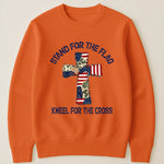 Patchwork Style USA Flag And Cross Print - Shirt
