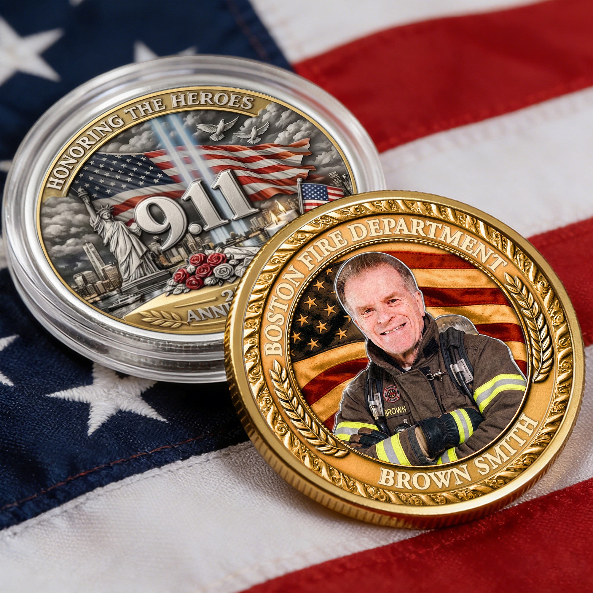 9/11 Never Forget Honoring The Heroes 25Th Anniversary - Personalized Coin