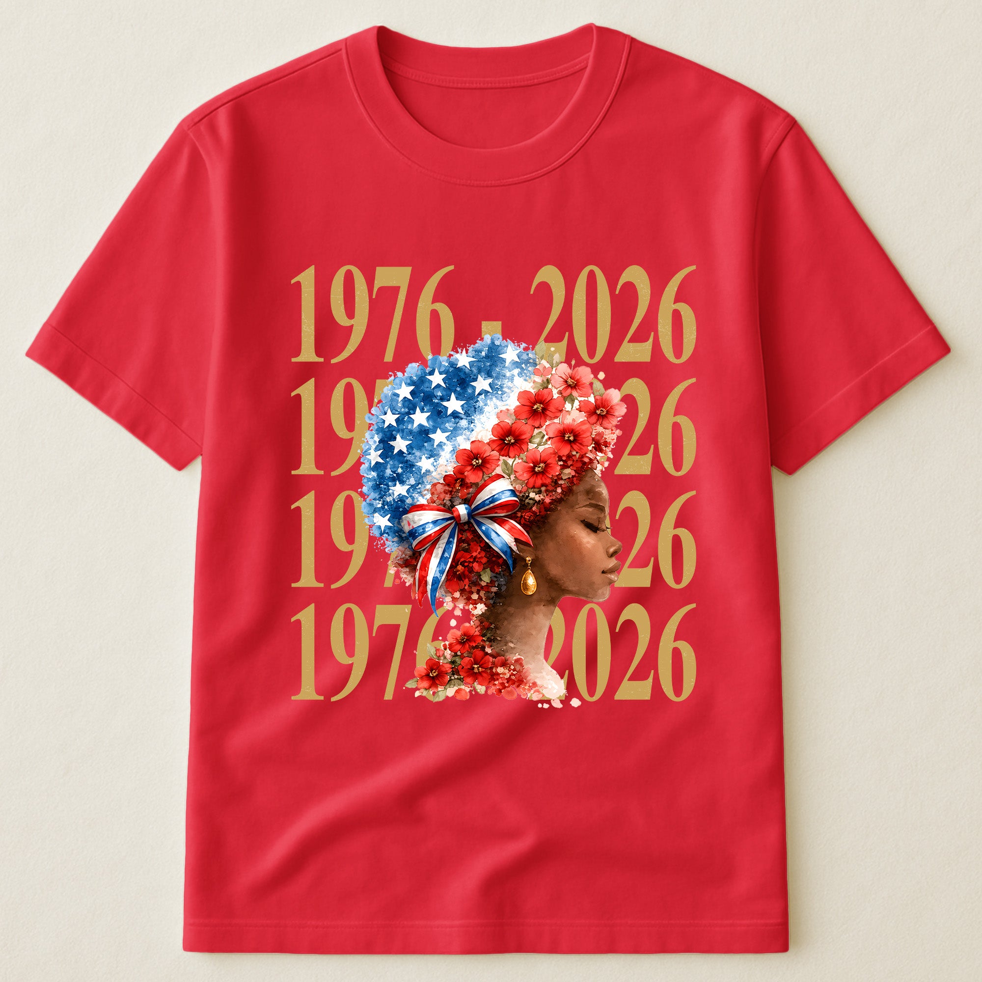 Black Woman Patriotic Afro - Shirt