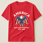 Patchwork Style USA Bald Eagles Print - Shirt