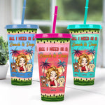 A Beach And Dogs - Personalized Color Changing Cup