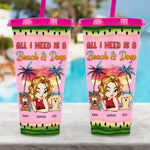 A Beach And Dogs - Personalized Color Changing Cup
