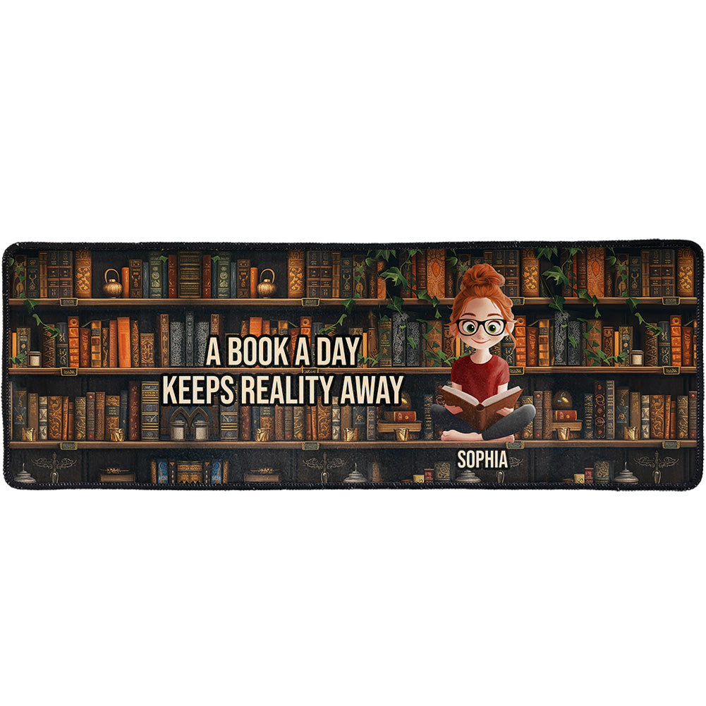 A Book A Day Keeps Reality Away - Personalized Runner Rug