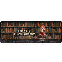 A Book A Day Keeps Reality Away - Personalized Runner Rug