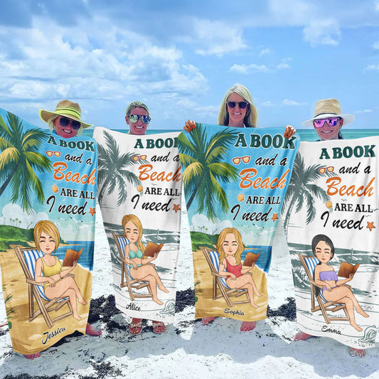 A Book And A Beach Are All I Need - Personalized Quick-Dry Beach Towel