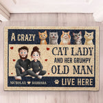A Crazy Cat Lady And Her Grumpy Old Man New Version Cat Lovers - Personalized Doormat