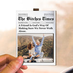 A Friend Is God's Way Of Making Sure We Never Walk Alone - Personalized Wooden Photo Car Visor Clip