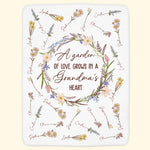 A Garden Of Love Grows In A Grandma's Heart - Personalized Grandma Blanket