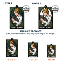 A Girl And Her Cat - Personalized Wooden Ornament