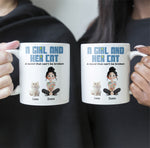A Girl And Her Cats - Personalized Mug - Gift For Daughter