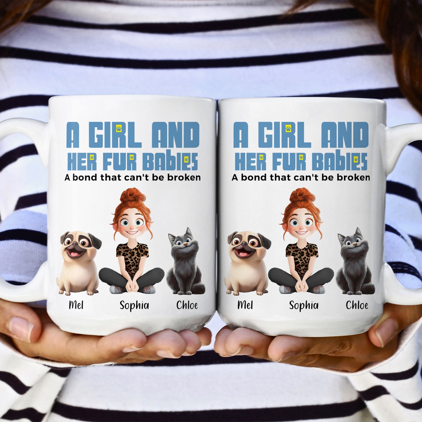 A Girl And Her Cats - Personalized Mug