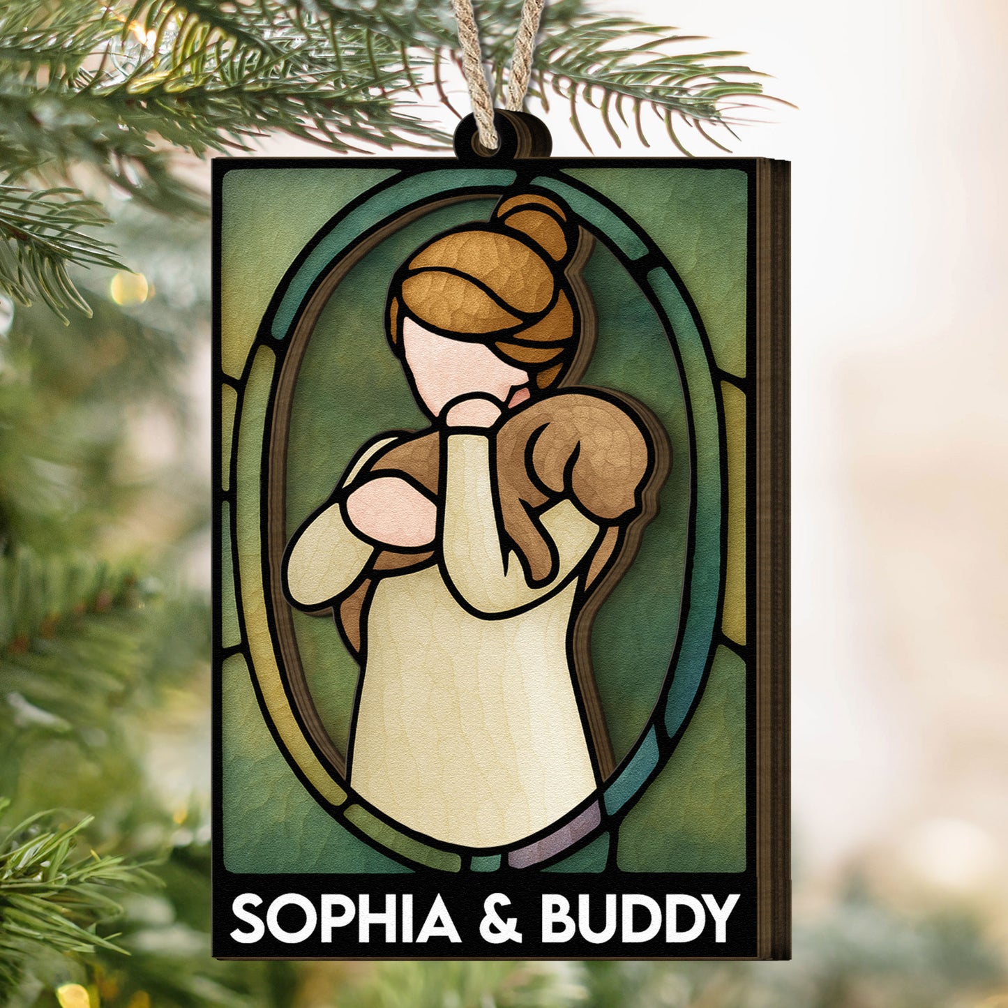 A Girl And Her Dog - A Bond Can't Be Broken - Personalized Wooden Ornament