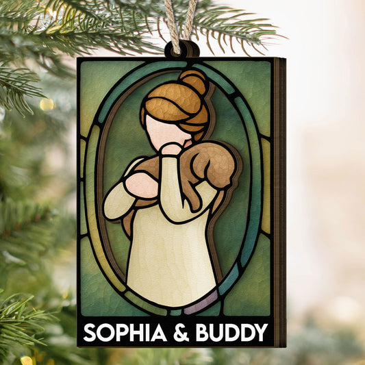 A Girl And Her Dog - A Bond Can't Be Broken - Personalized Wooden Ornament