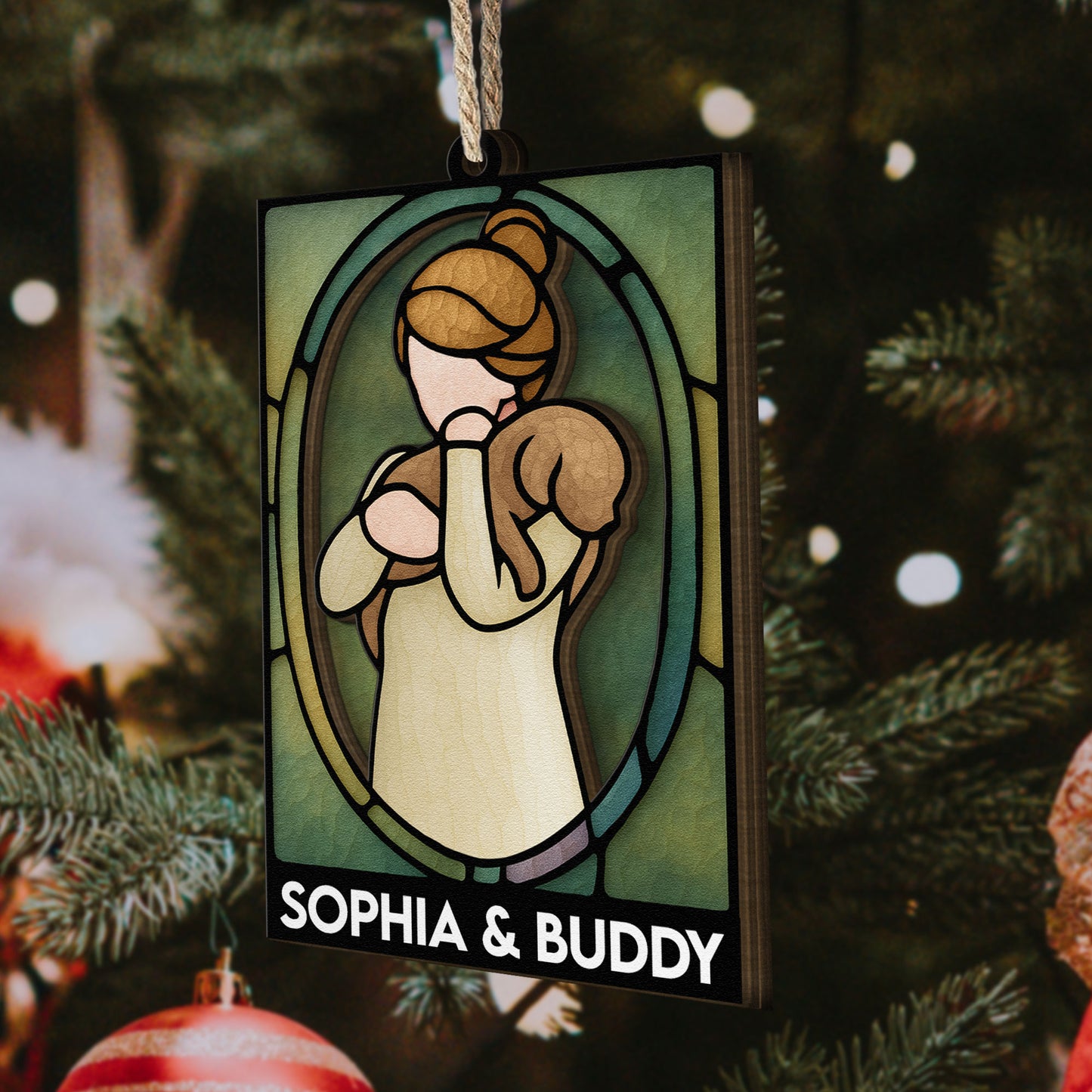 A Girl And Her Dog - A Bond Can't Be Broken - Personalized Wooden Ornament