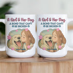 A Girl And Her Dog A Bond That Can't Be Broken Cartoon Style - Personalized Photo Mug
