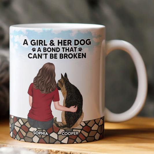 A Girl And Her Dog - New Style - Personalized Mug