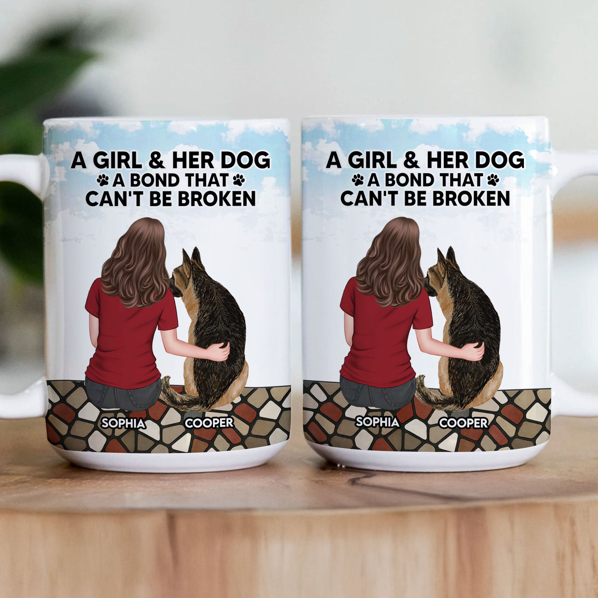 A Girl And Her Dog - New Style - Personalized Mug