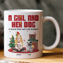 A Girl And Her Dog - Xmas Version - Personalized Mug