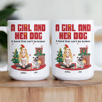 A Girl And Her Dog - Xmas Version - Personalized Mug