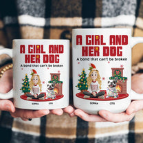 A Girl And Her Dog - Xmas Version - Personalized Mug