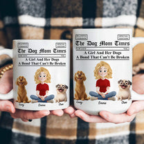 A Girl And Her Dogs Cats A Bond That Can't Be Broken Newspaper Themed - Custom Gift For Pet Mom Dad - Personalized Mug
