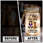 A Girl And Her Dogs - New Cartoon Pet - Personalized Mason Jar Light