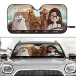 A Girl And Her Dogs - Personalized Car Sun Shade