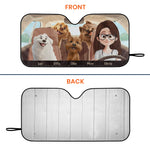 A Girl And Her Dogs - Personalized Car Sun Shade