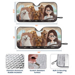 A Girl And Her Dogs - Personalized Car Sun Shade