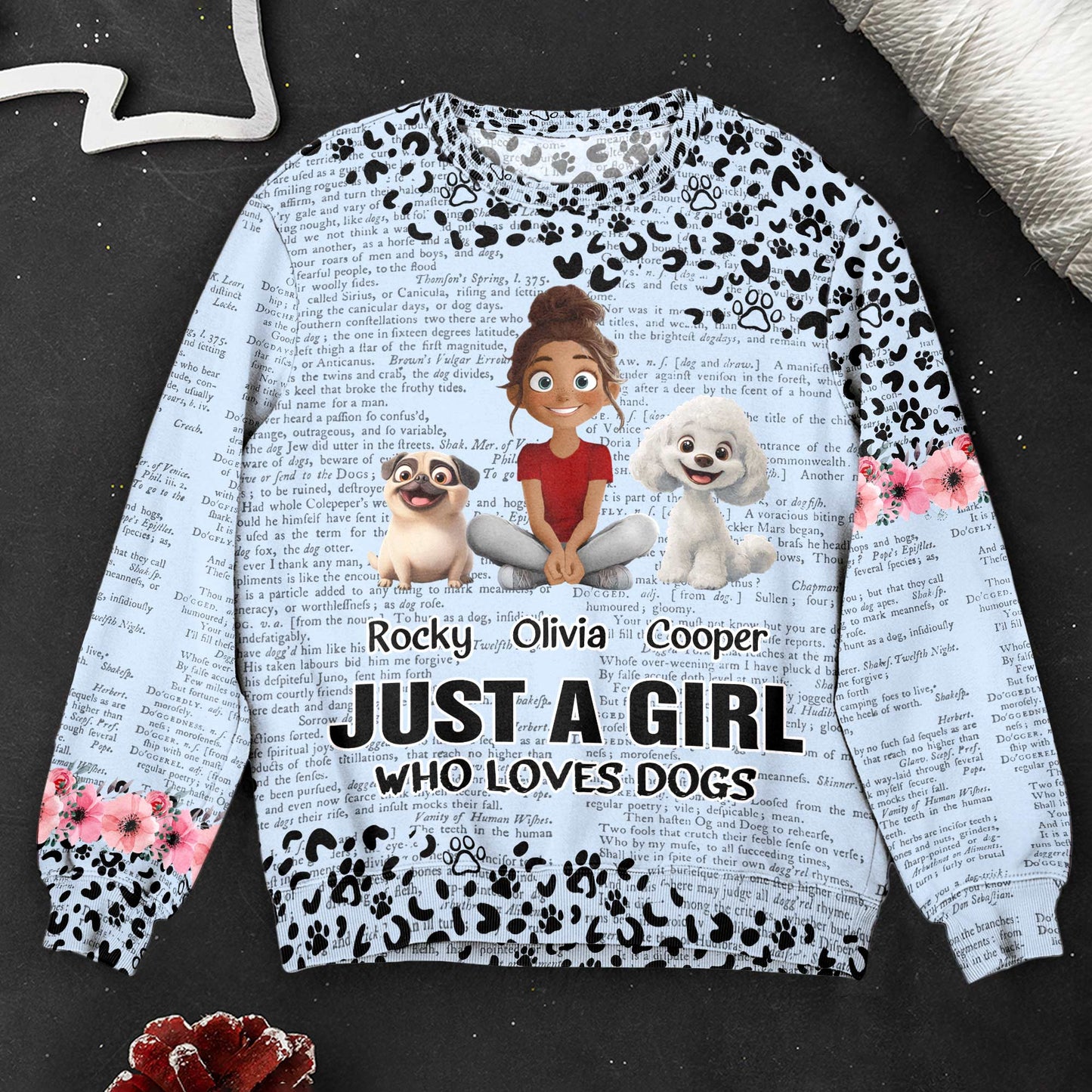A Girl And Her Dogs Unbreakable Bond - Personalized 3D Printed Sweatshirt