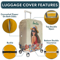 A Girl Loves Traveling- Personalized Photo Luggage Cover