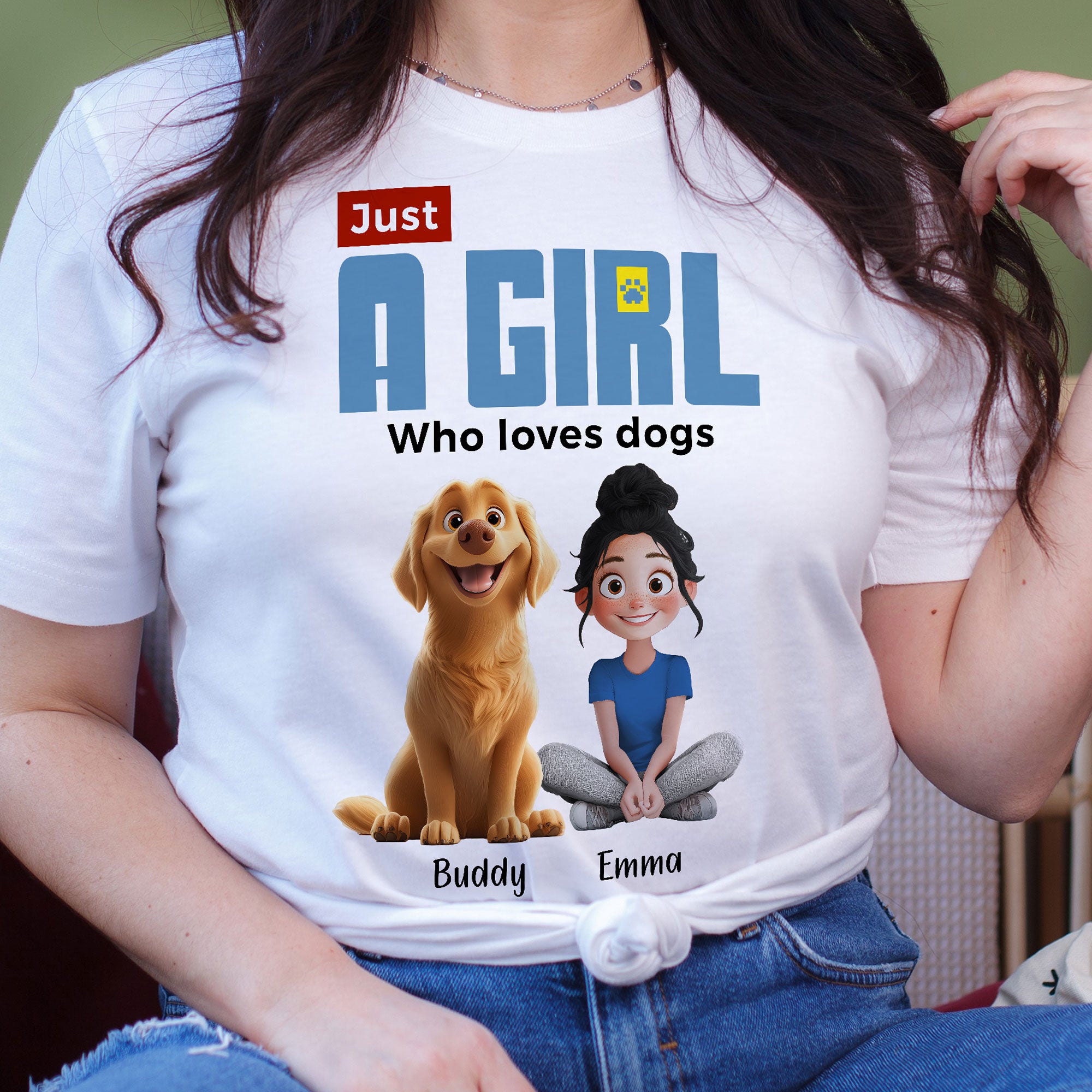 A Girl Loves Dogs - Personalized Shirt