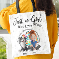 A Girl Loves Dogs - Personalized Tote Bag