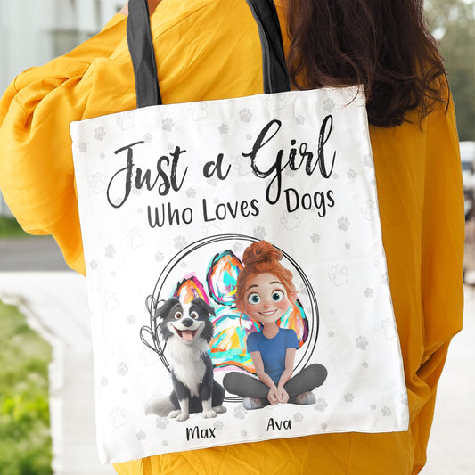 A Girl Loves Dogs - Personalized Tote Bag