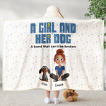 A Girl And Her Dogs - Personalized Wearable Blanket Hoodie