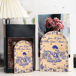 A Girl Who Loves Books Toile De Jouy - Custom Wood Book Ends